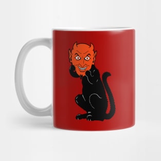 Black cat and devil mask Mug